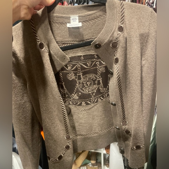 Hermes taupe cardigan size 36 - Picture 3 of 4
